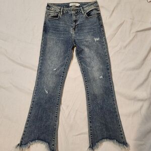 Hidden Jeans Los Angeles Size 26 Distressed Raw Hem Straight Ankle Denim